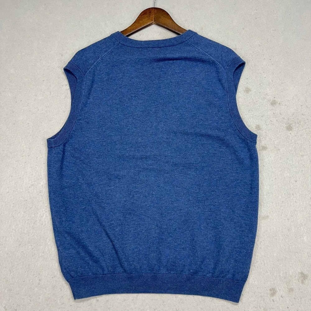 Brooks Brothers 346 Supima Cotton V Neck Sweater Vest Mens Blue Size L - Picture 4 of 8